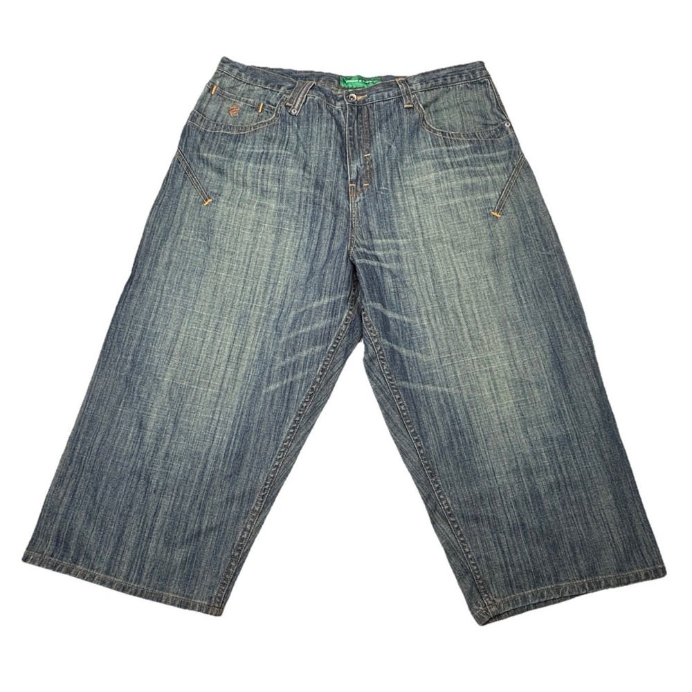 Rocawear Y2K Baggy Carpenter Jeans 40x23 Blue Denim Wide Leg Sag‎ Fit RW Logo